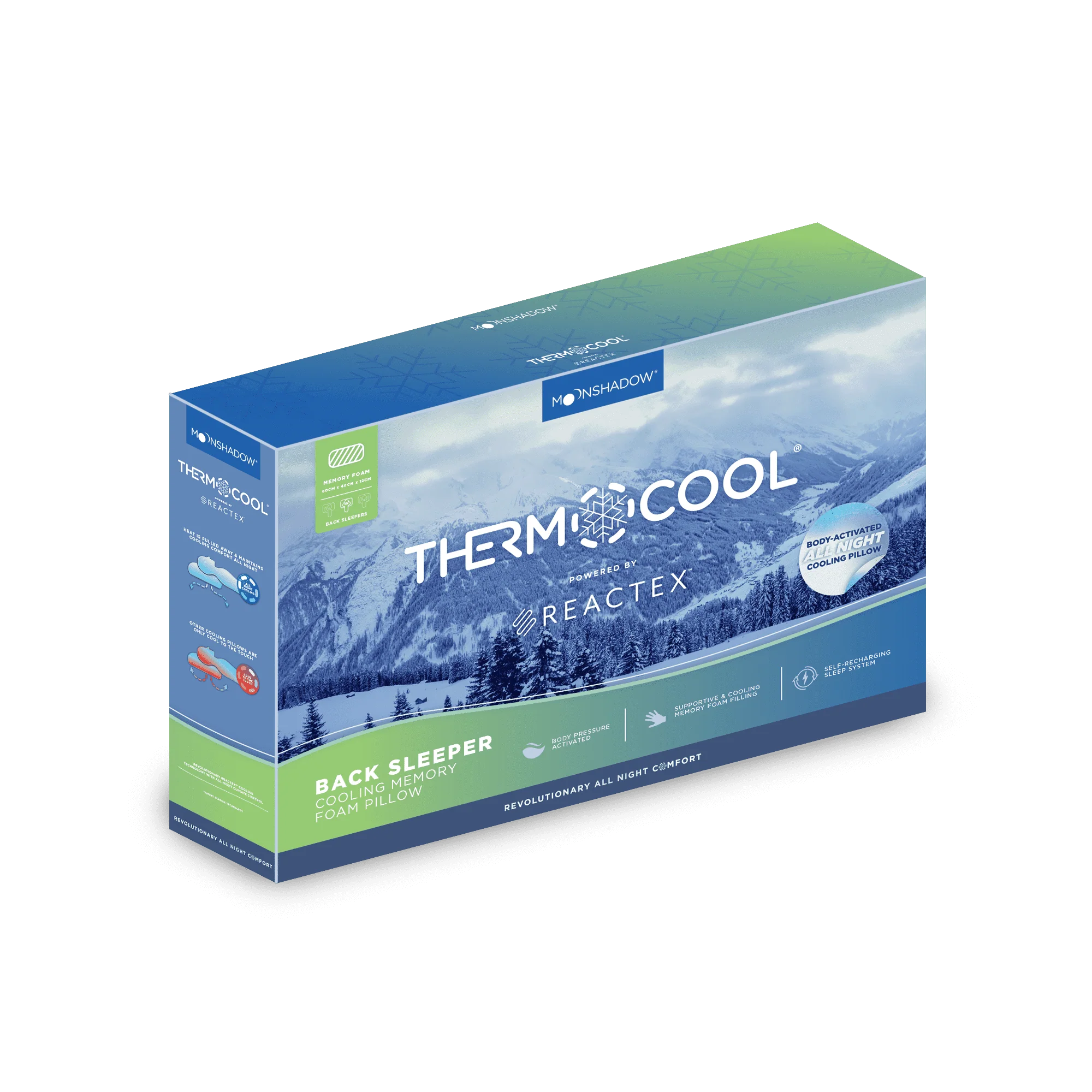 Thermocool® Pillow Range Back Sleeper Memory Foam Pillow